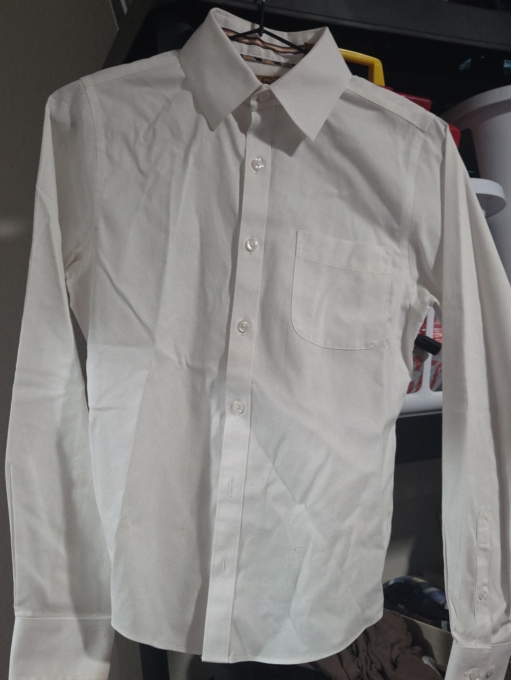Boys Long Sleeve White Button Shirt